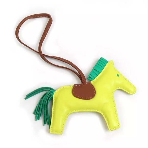 Auth HERMES Rodeo MM Bag Charm Yellow/Green/Brown Agneau Milo - e59863g - Picture 1 of 7